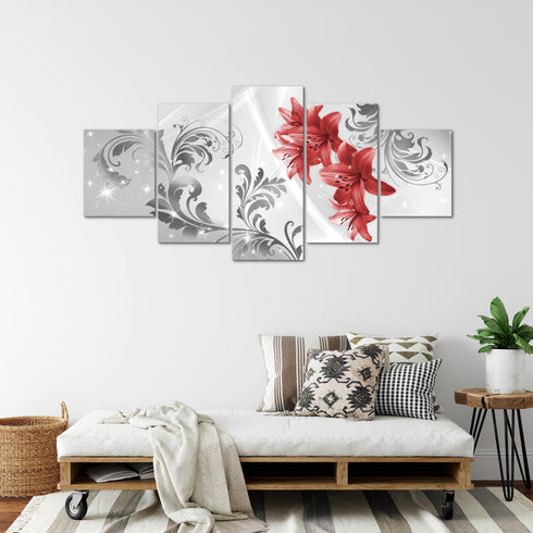 Wandbilder Wohnzimmer XXL Blumen Lilien Moderne Bild Abstrakt